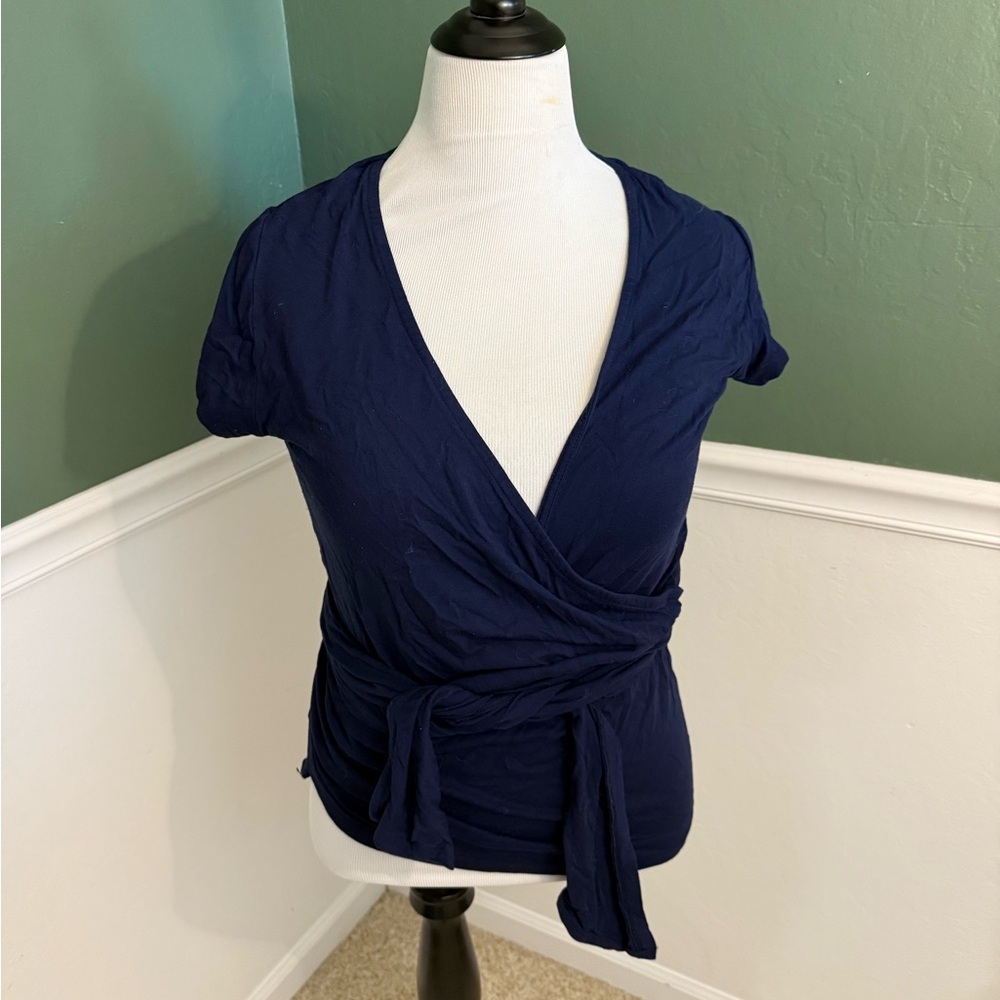 JoJo Maman Bébé Navy Nursing Wrap Top Size M